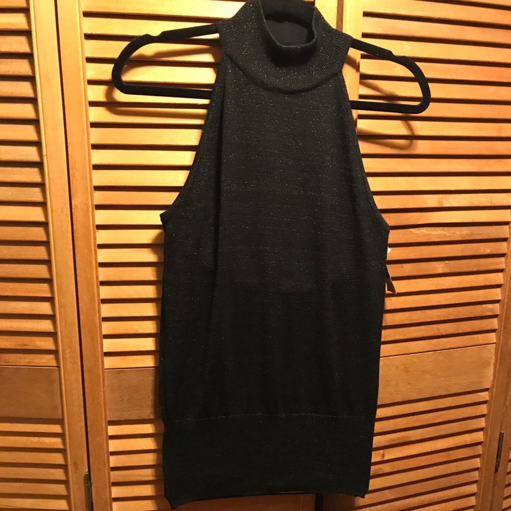 Selé Black with Silver Metallic Knit Racerback Top